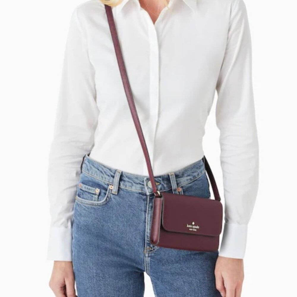 NWOT Brynn Small Flap Crossbody Deep Berry